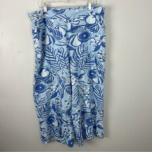 dash NWT Linen Blend Floral Wide Leg Pants